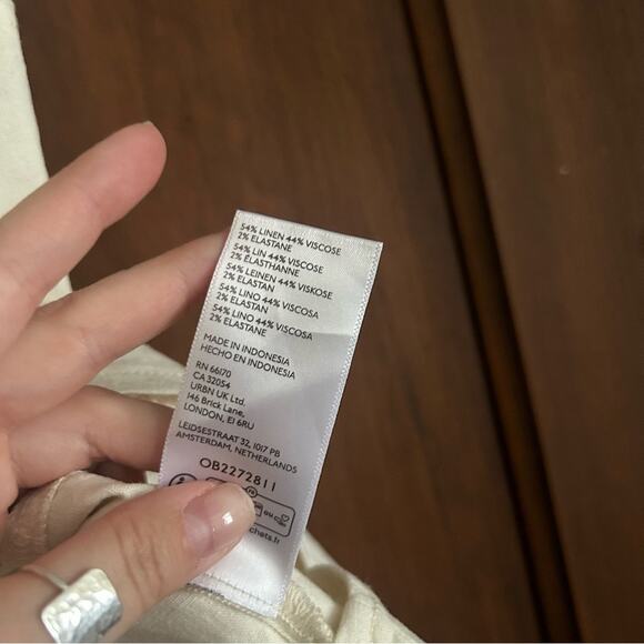 Urban Outfitters Sari Seamed Vest Halter Tank Top Linen Y2K Cream White NWT Sz L - Picture 7 of 9